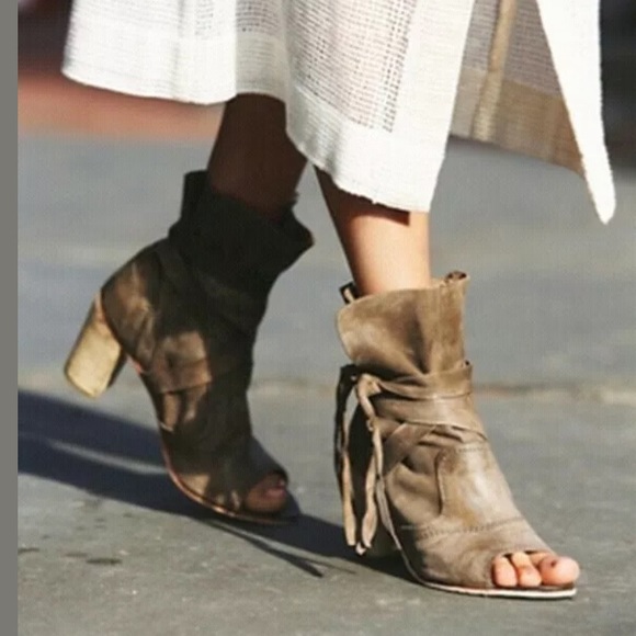 Free People Shoes - Free People Daydream Peep Toe Ankle Wrap Booties